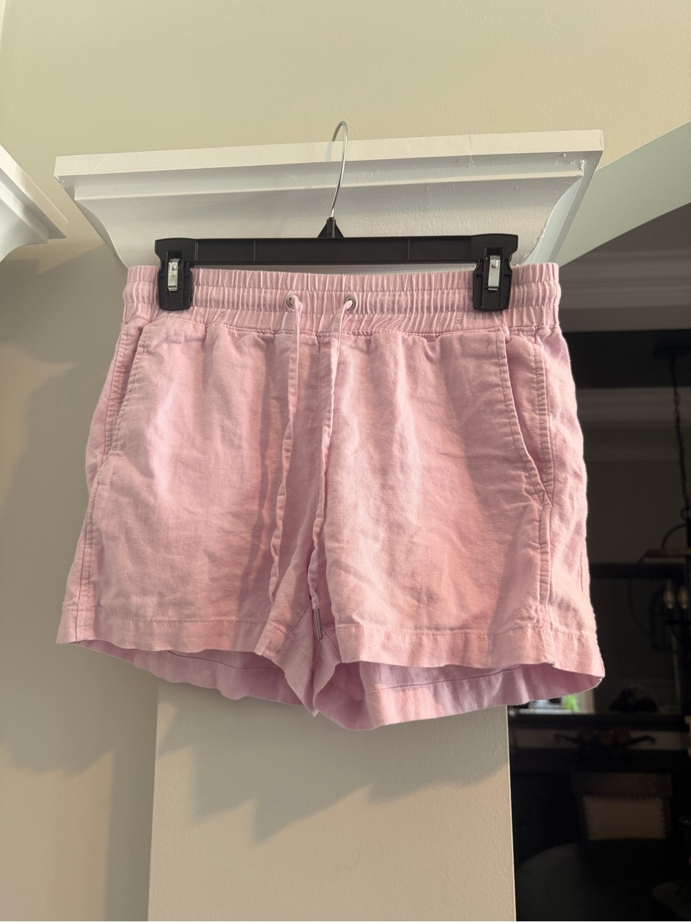 Gap Pink Linen Blend Drawstring Shorts Size XS